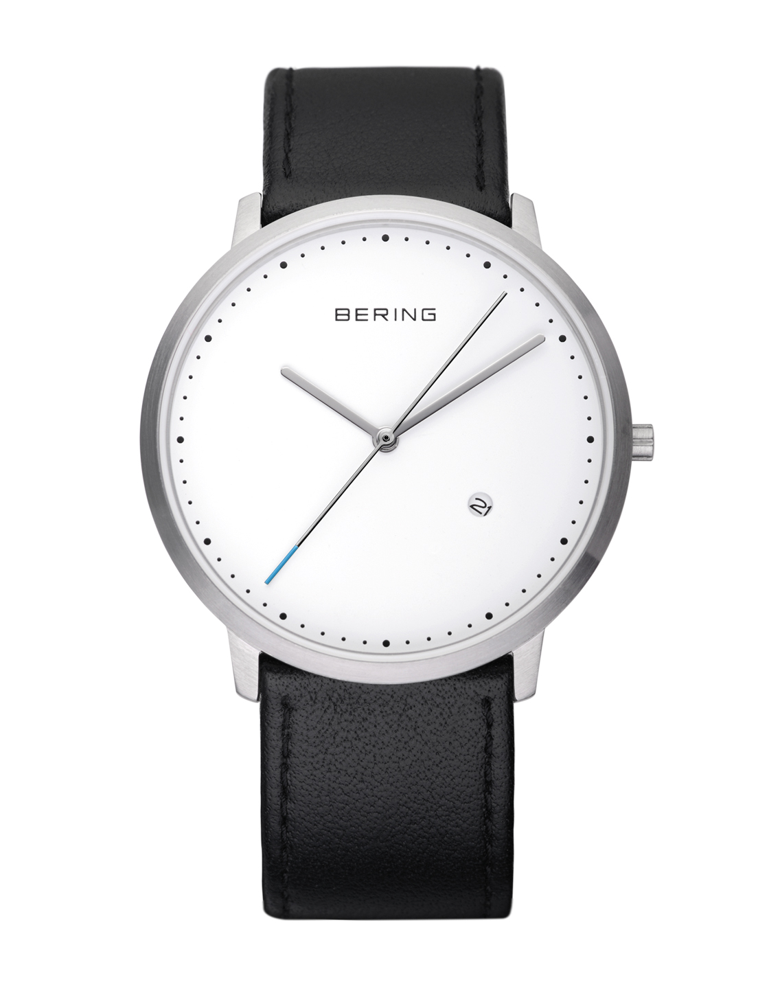 BERING Classic Orologio Uomo/Donna Al Quarzo | Cassa In Titanio E Vetro Zaffiro | Cinturino Pelle 50m Impermeabile