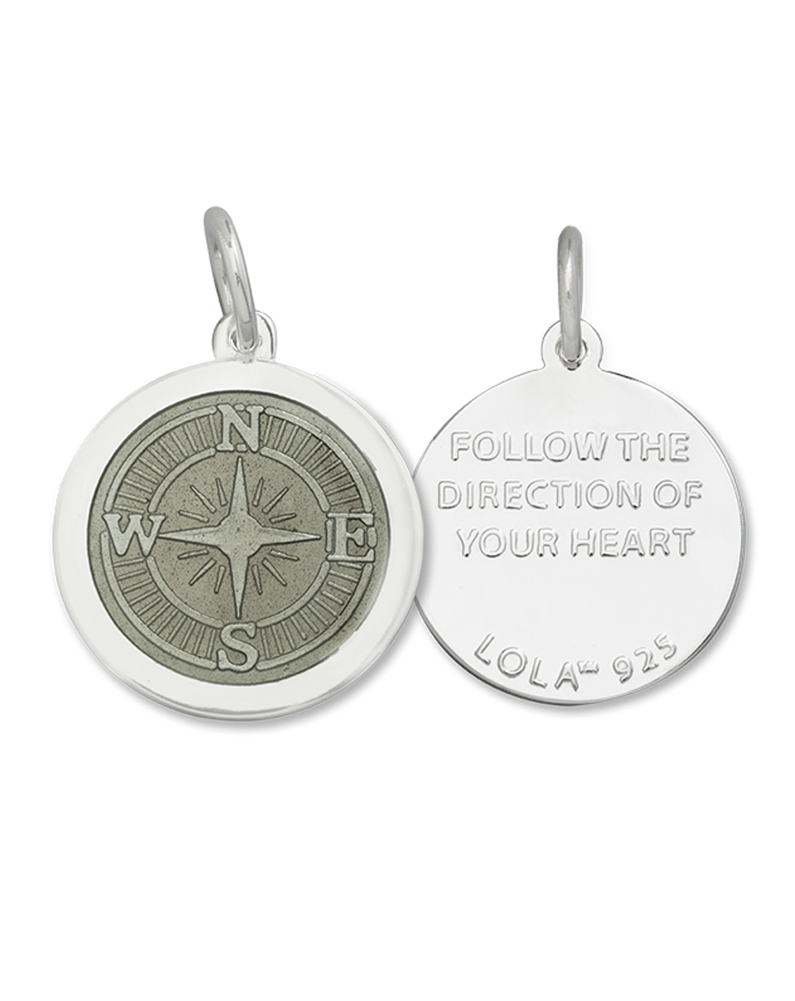 Silver Compass Rose Charm Earrings