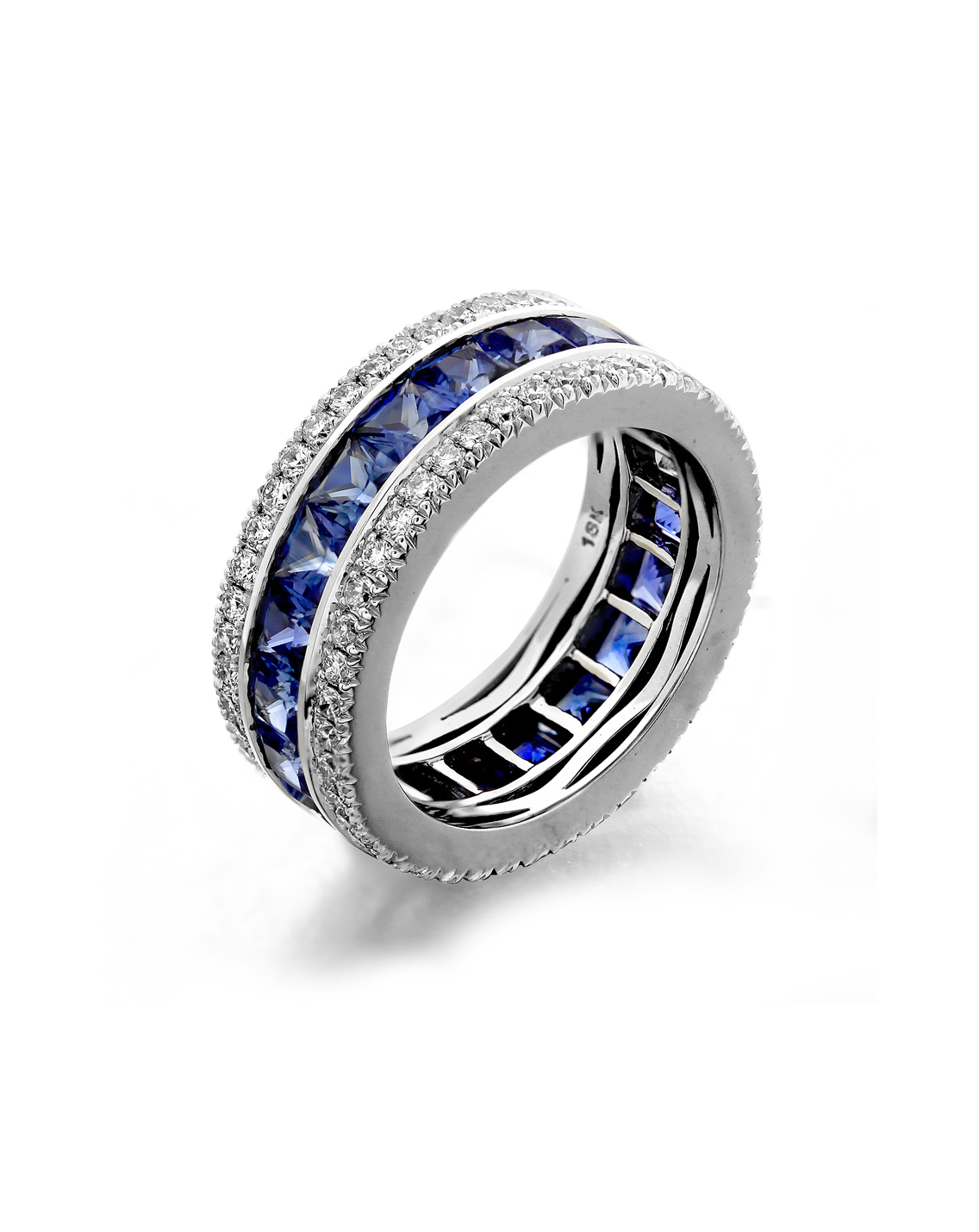 Art Deco, French, Round Blue Sapphire and Diamond Band, 18ct Yellow Go –  Antique Ring Boutique